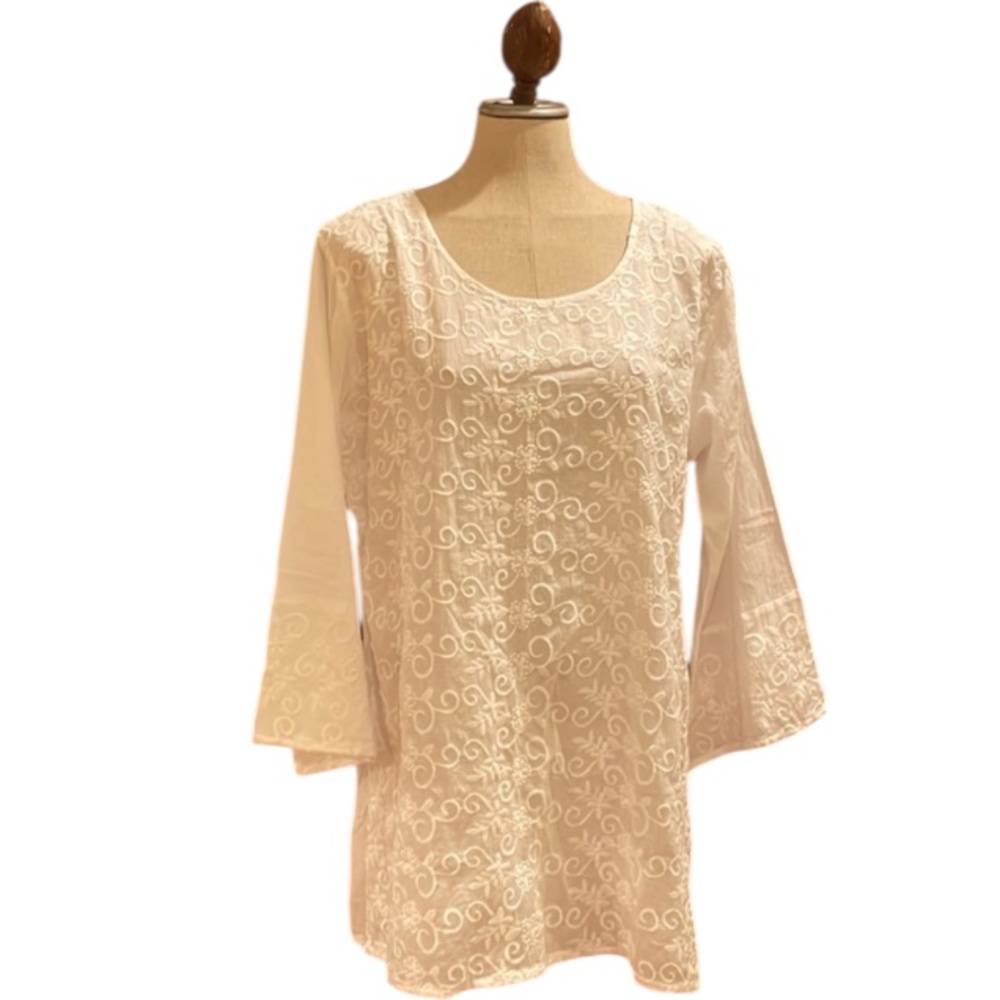 Anandas Collection white tunic top women’s XXL